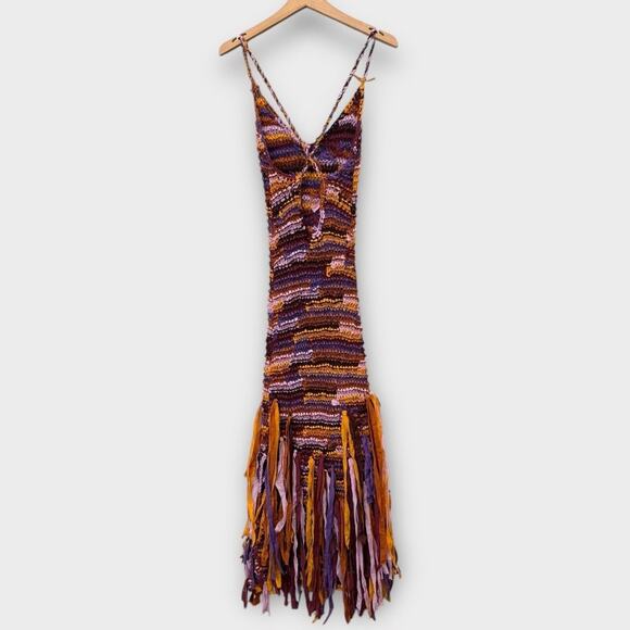 Ulla Johnson Emmalina Crochet Fringe Cotton & Silk Maxi Dress Size Small - Picture 9 of 16
